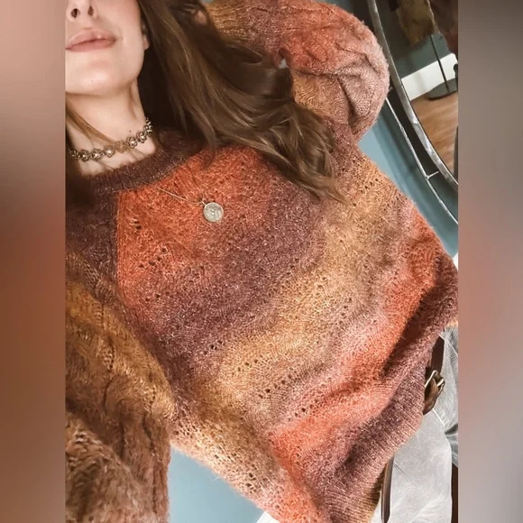 Target :: Knox Rose Sweater Rust Red Marled Knit Crewneck Wool Blend Sz XXL - Picture 3 of 12